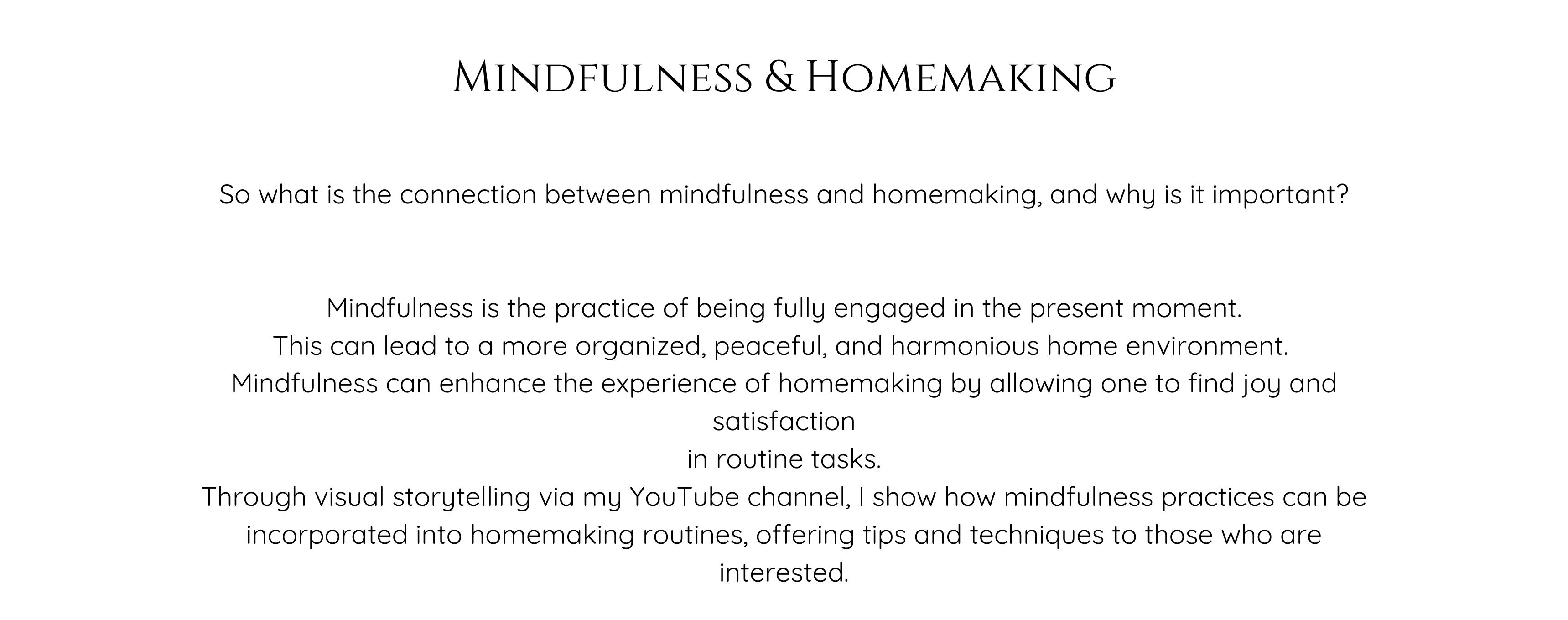 Mindfulness and Homemaking