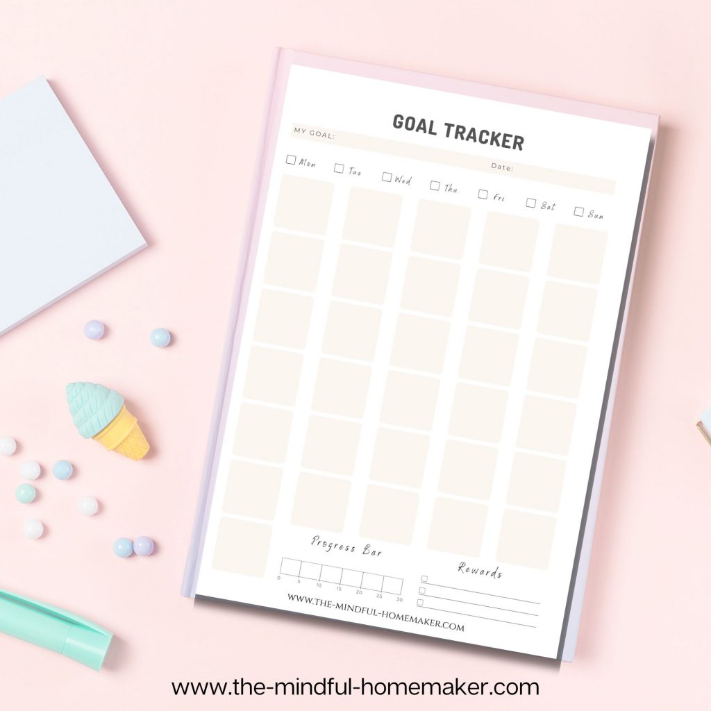 Goal Trackers 8.5x11 printable goal sheet
