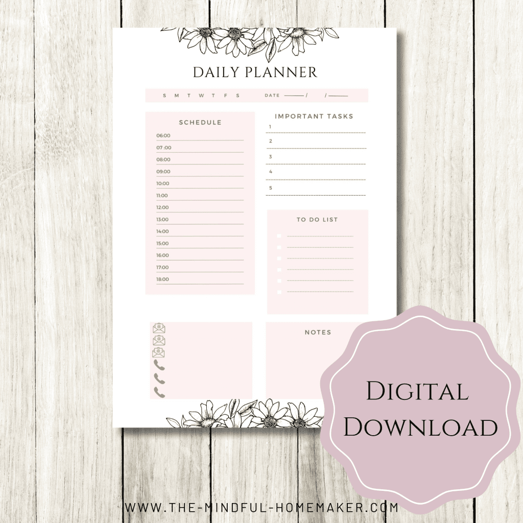 Daily planner for busy moms