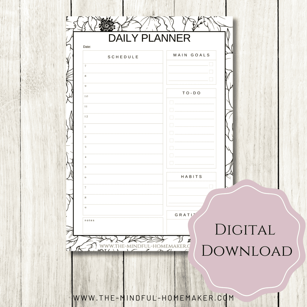 Daily planner for moms