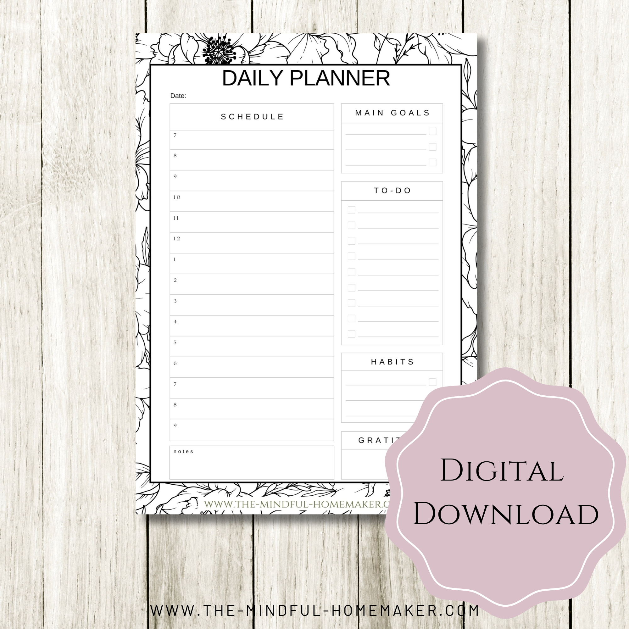 Daily planner for moms