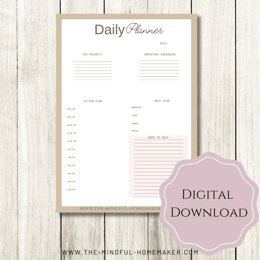 Free daily planner printable