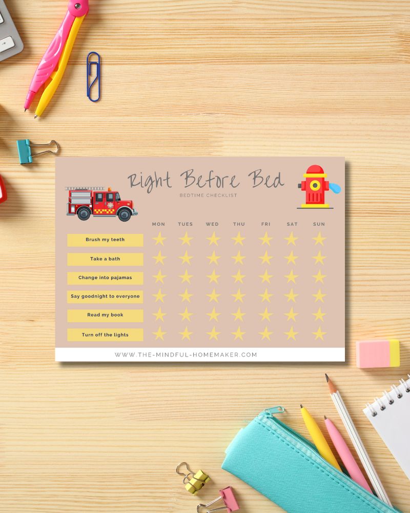 Bedtime Routines bedtime behavior tracker for kids