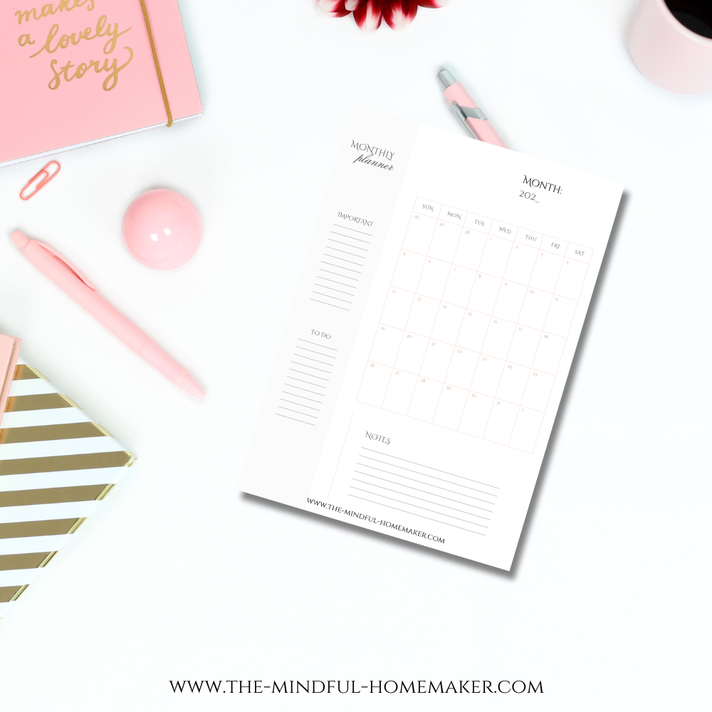colorful monthly planner printable