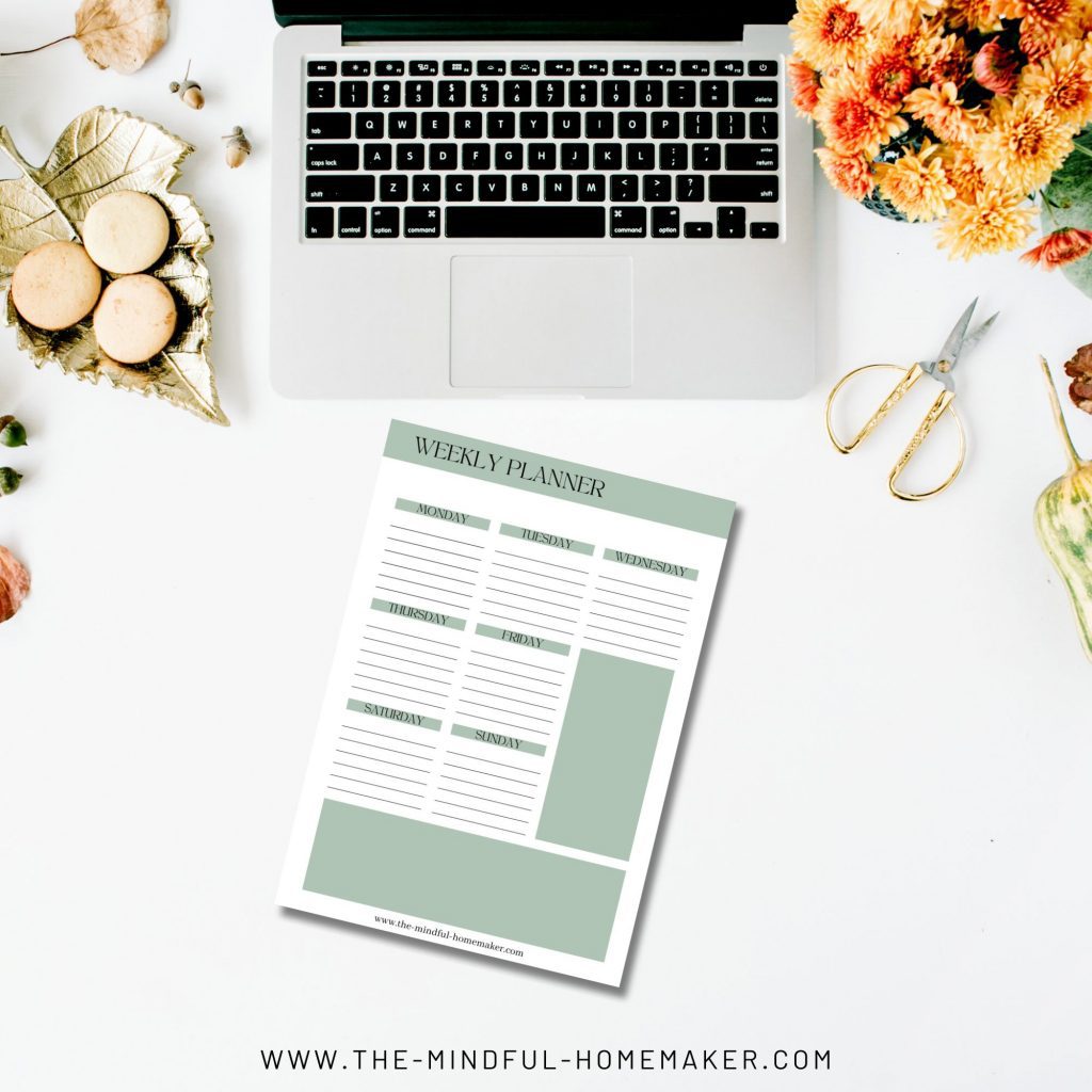 compact weekly planner page printable