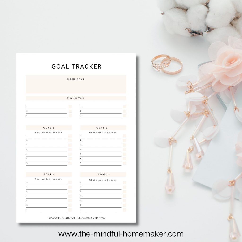 Goal Trackers daily goal tracker printable