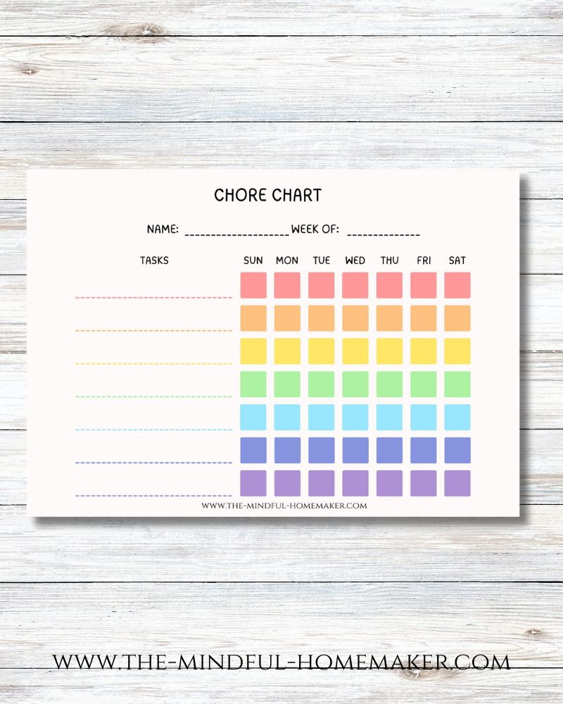 Chore Charts free daily chore chart for kids pdf
