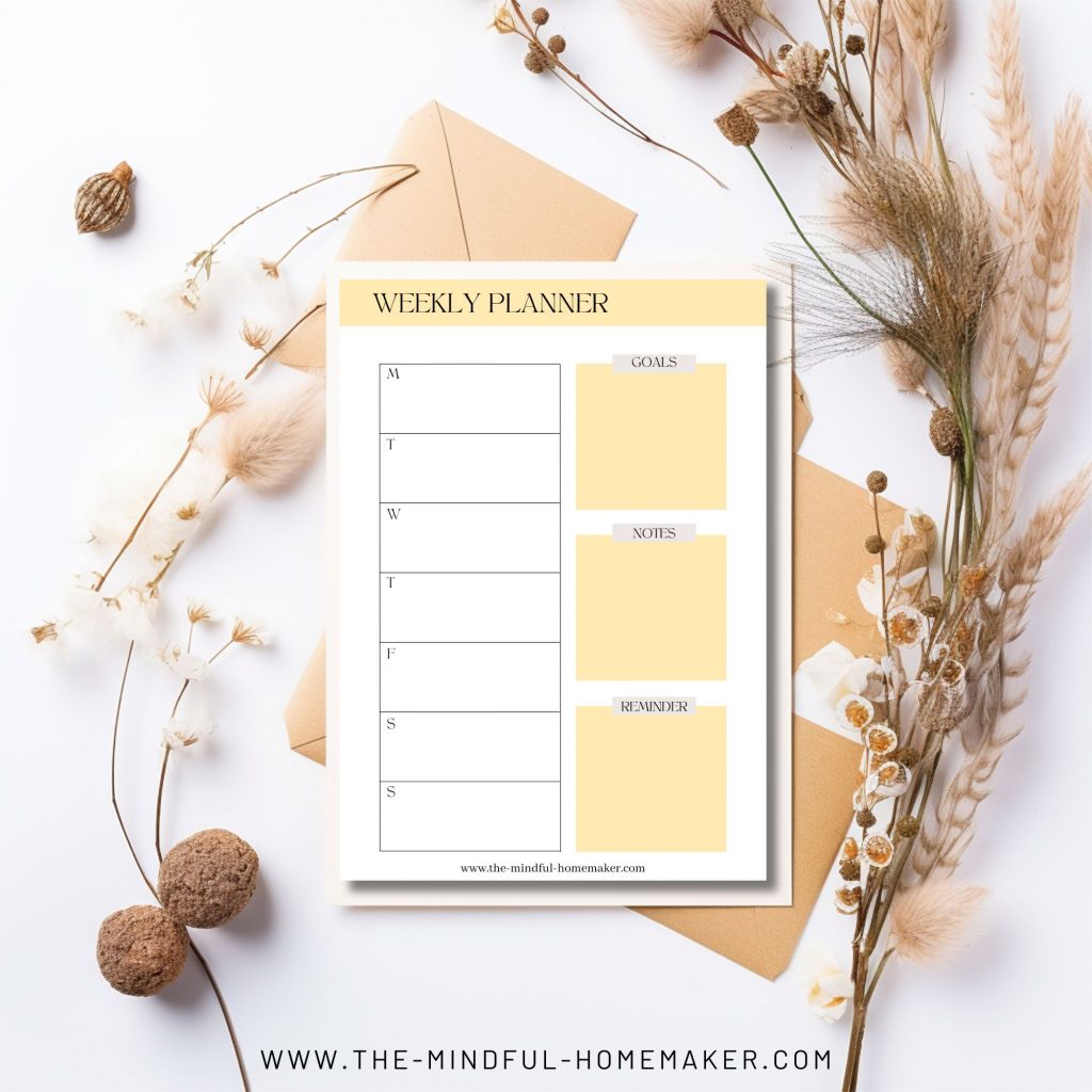 free weekly planner page