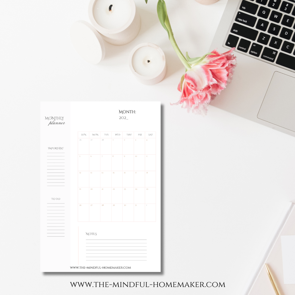 free monthly goal planner page