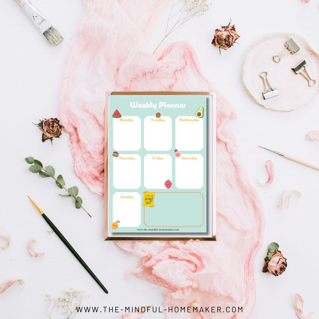free printable weekly checklist layout