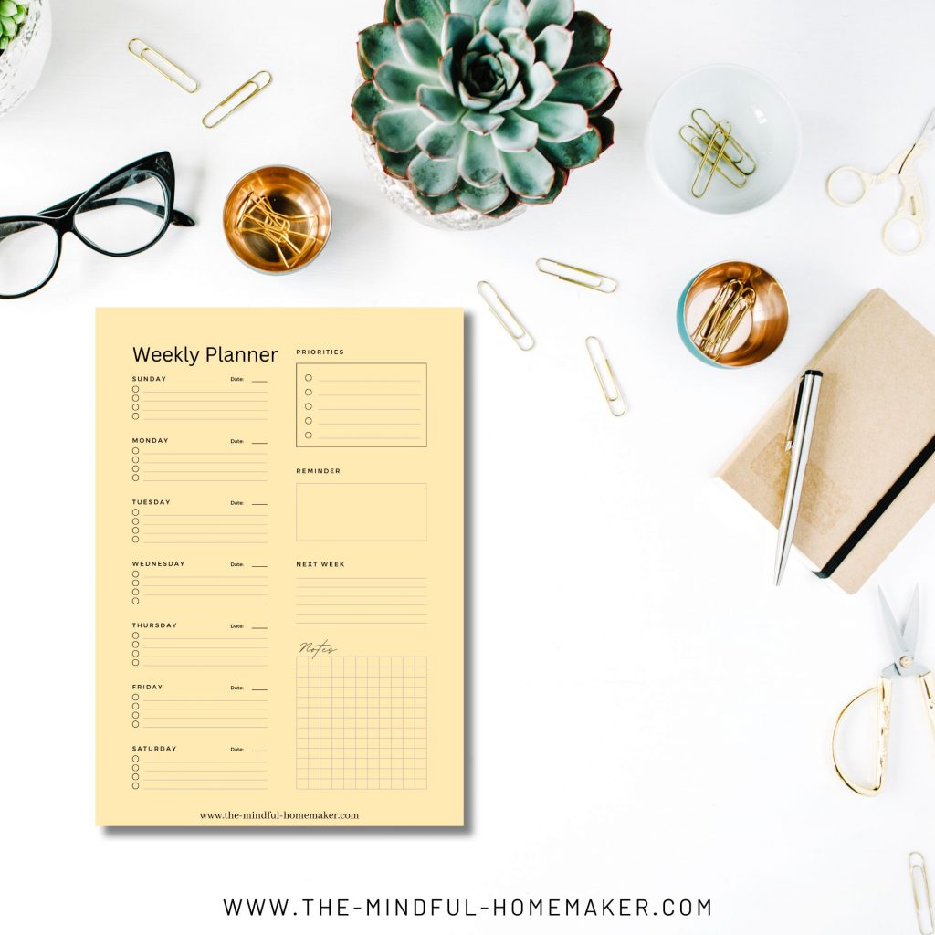 free weekly planner for students