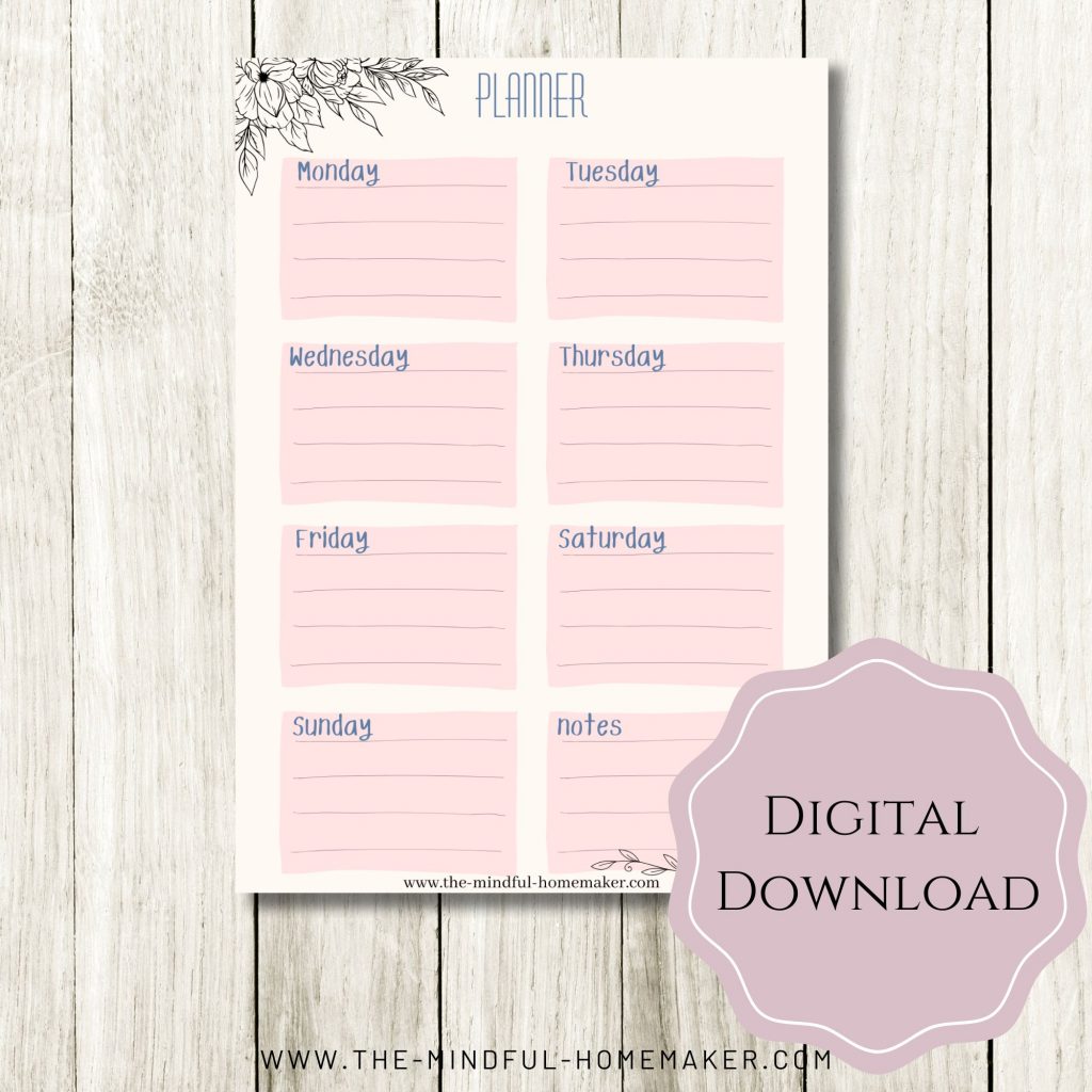 freelancer deliverables weekly planner printable