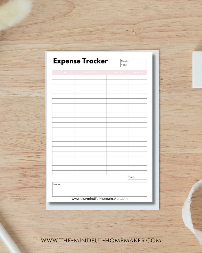 household monthly expense tracker