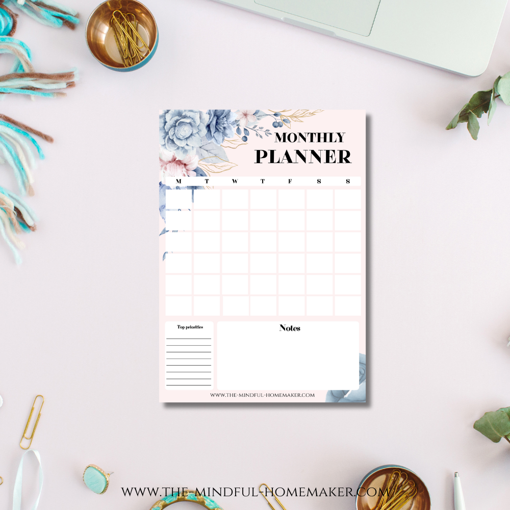 low ink monthly calendar printable