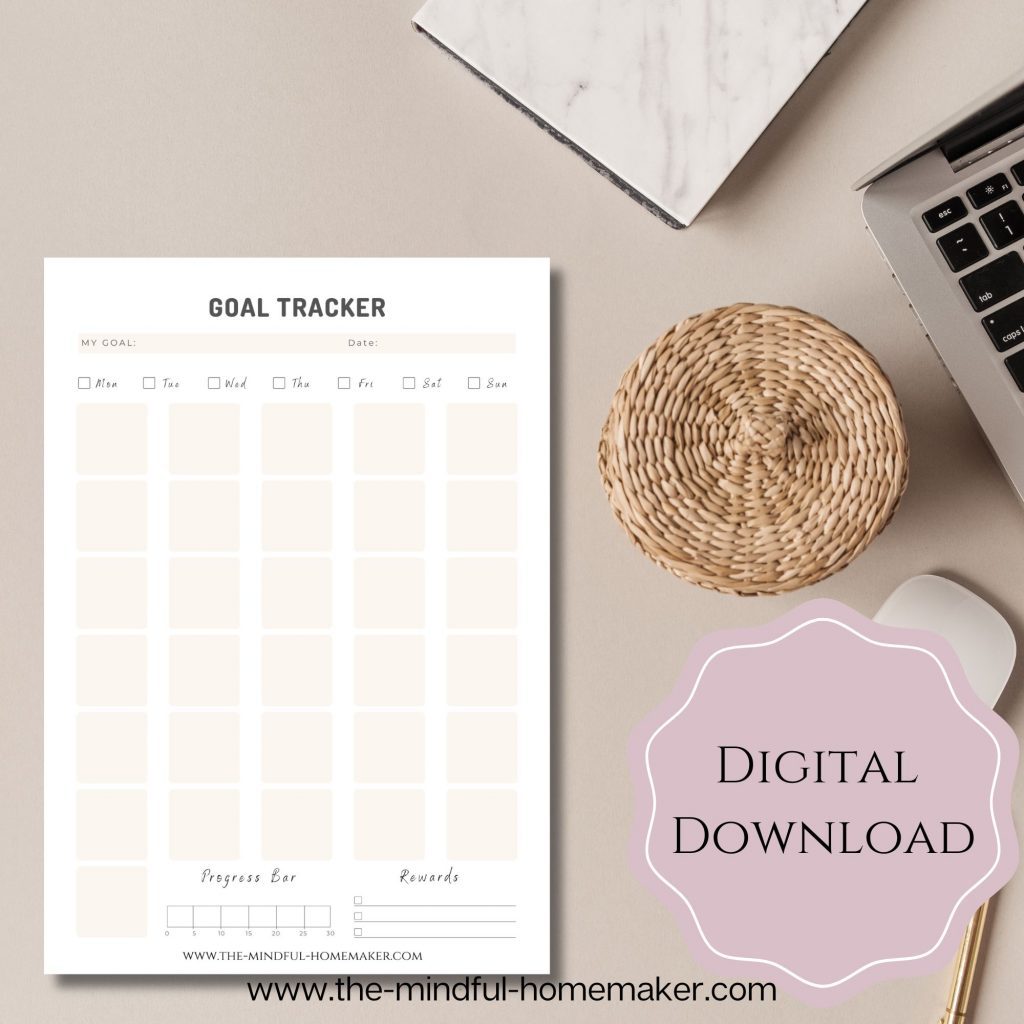 Productive Goal Tracker minimalist A4 goals page