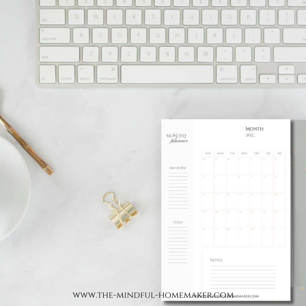 monthly grid planner printable