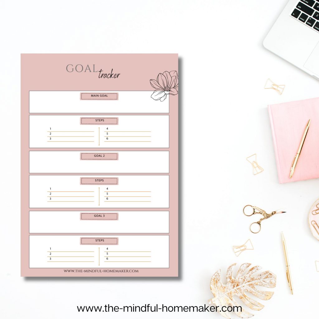 Goal Trackers printable intentions tracker page