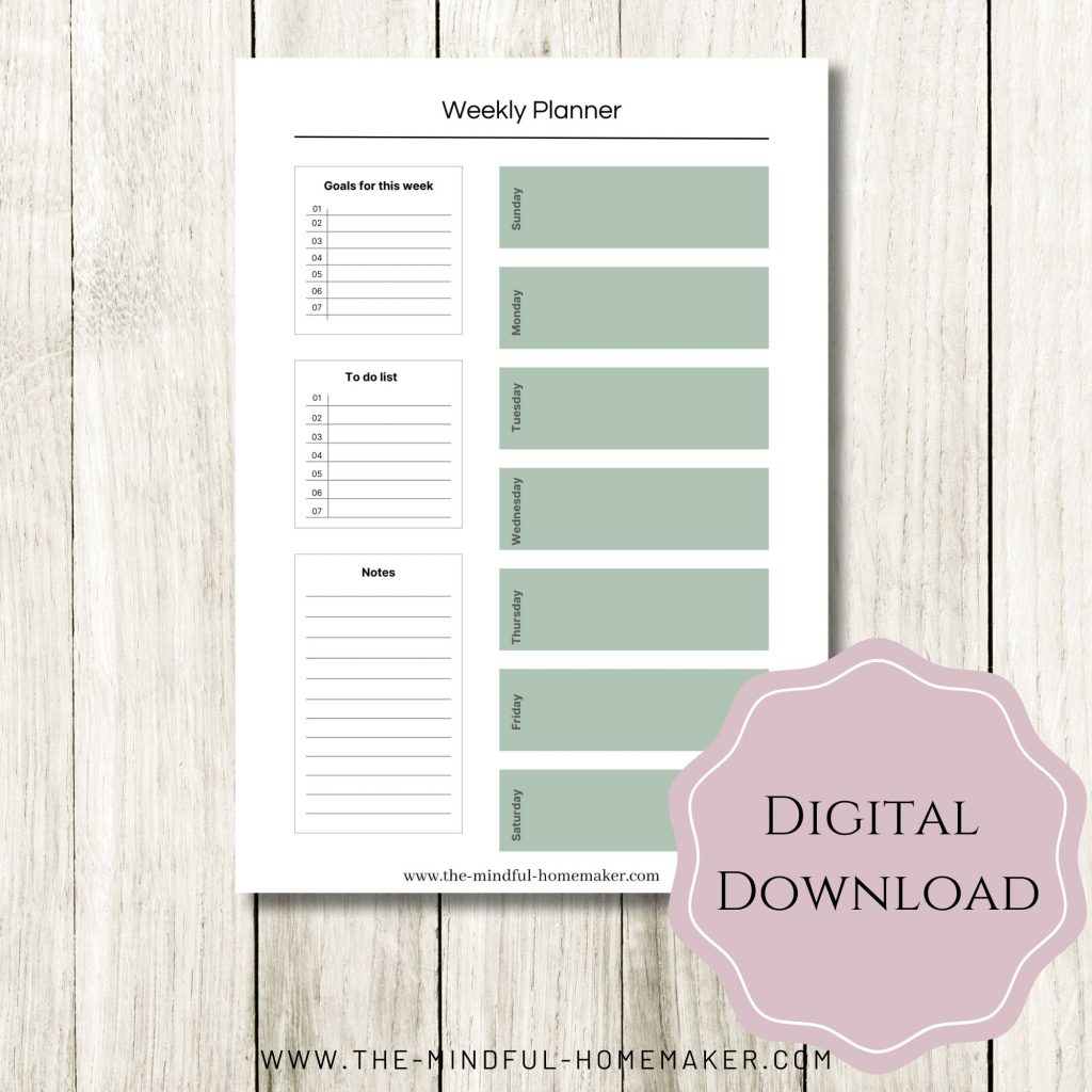 printable weekly planner for parenting tasks