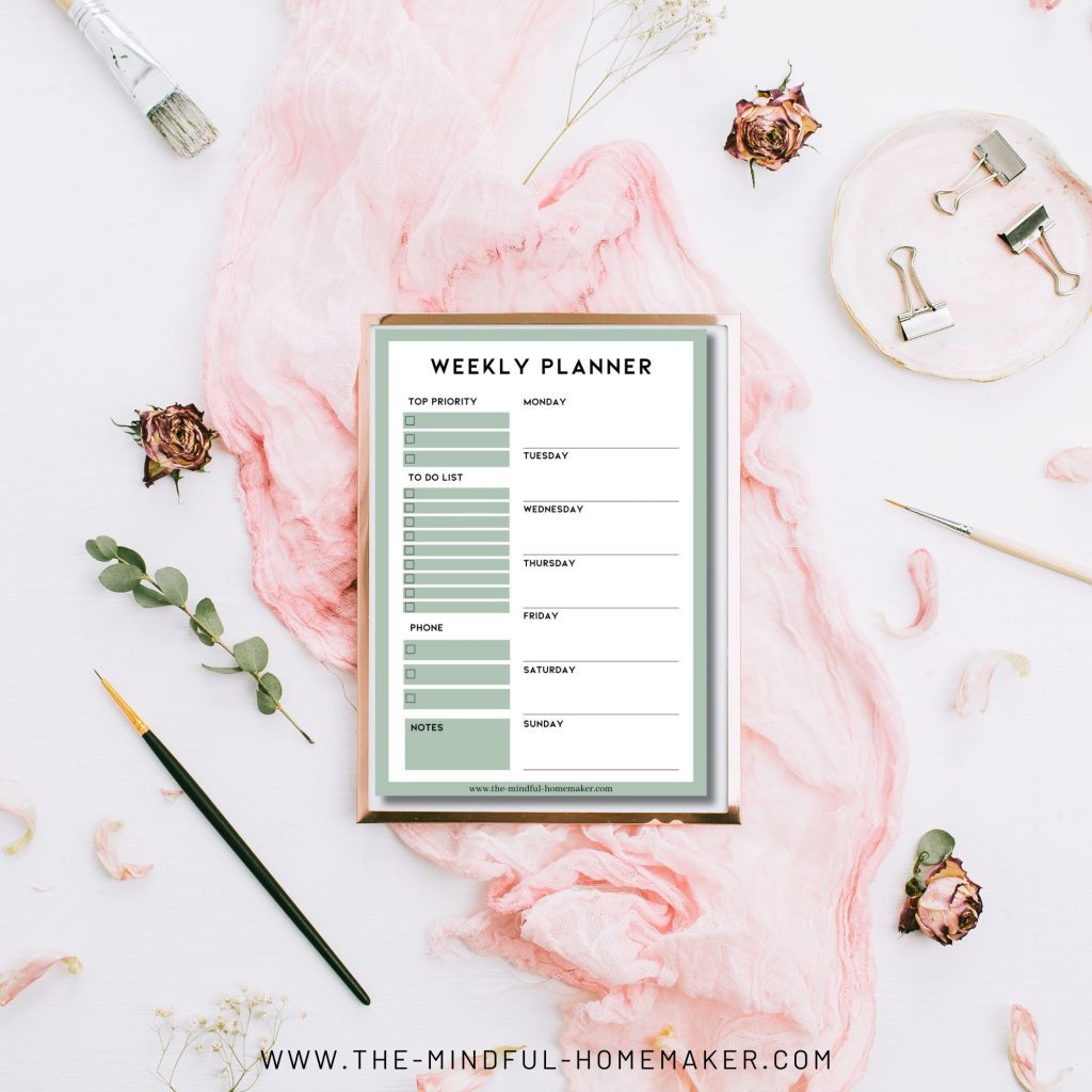 task focus weekly planner sheet