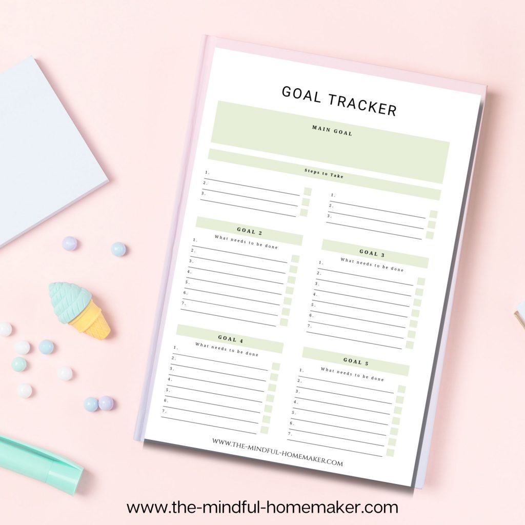 Goal Trackers weekly focus goal planner page