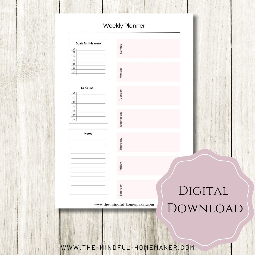 weekly planner for kids and parents