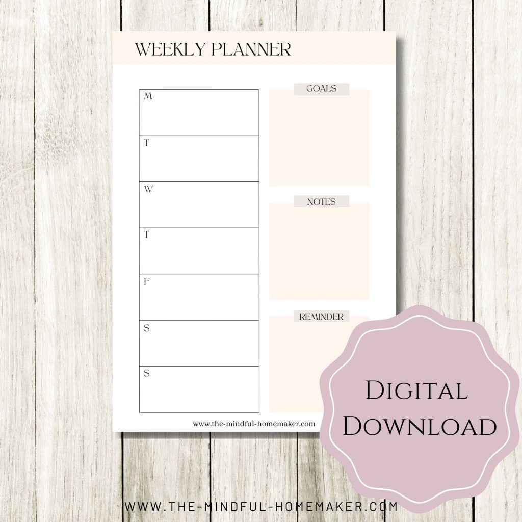 weekly planner layout for tracking habits