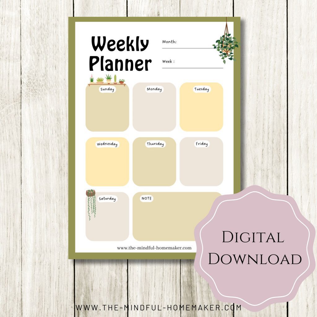 botanical weekly planner