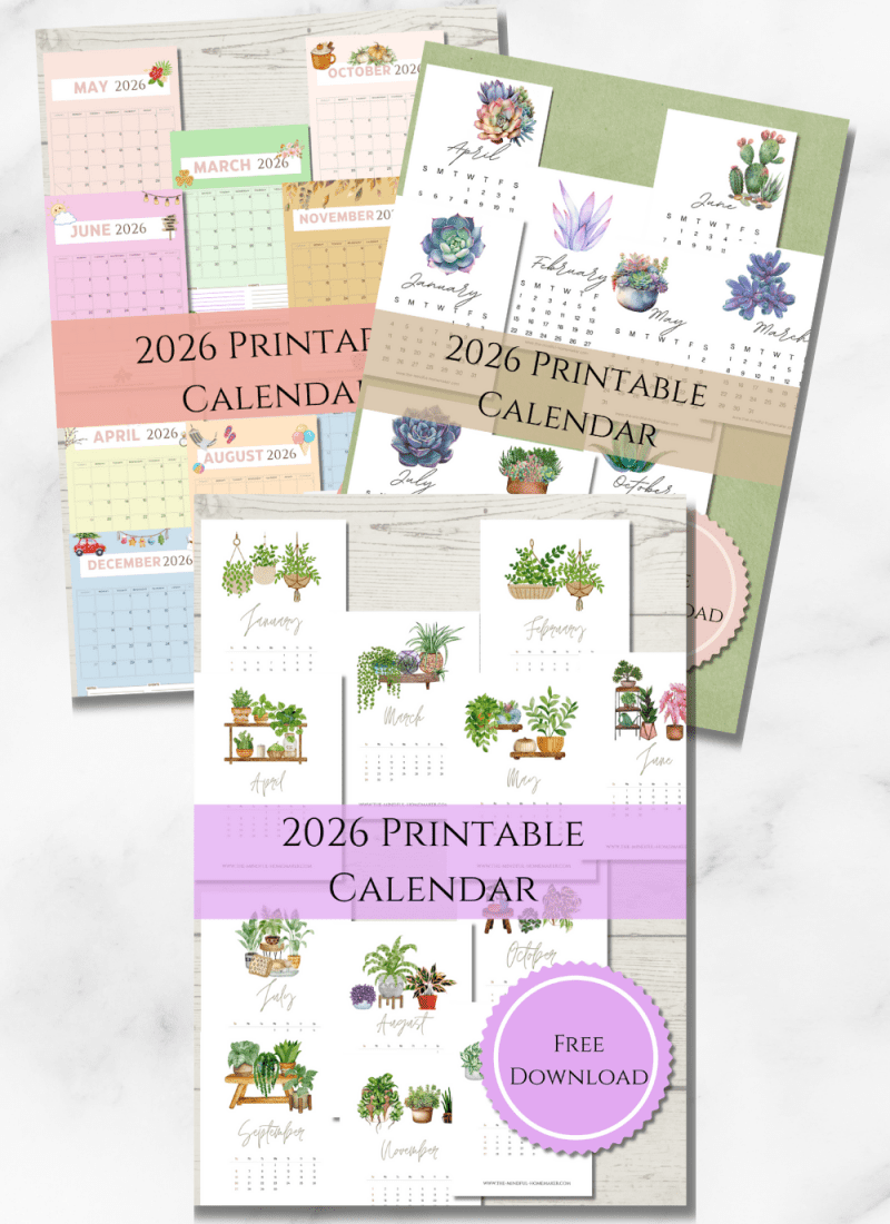 Free Printable Calendars 2026
