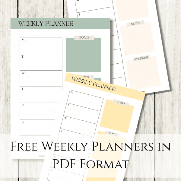 Free Weekly Planners