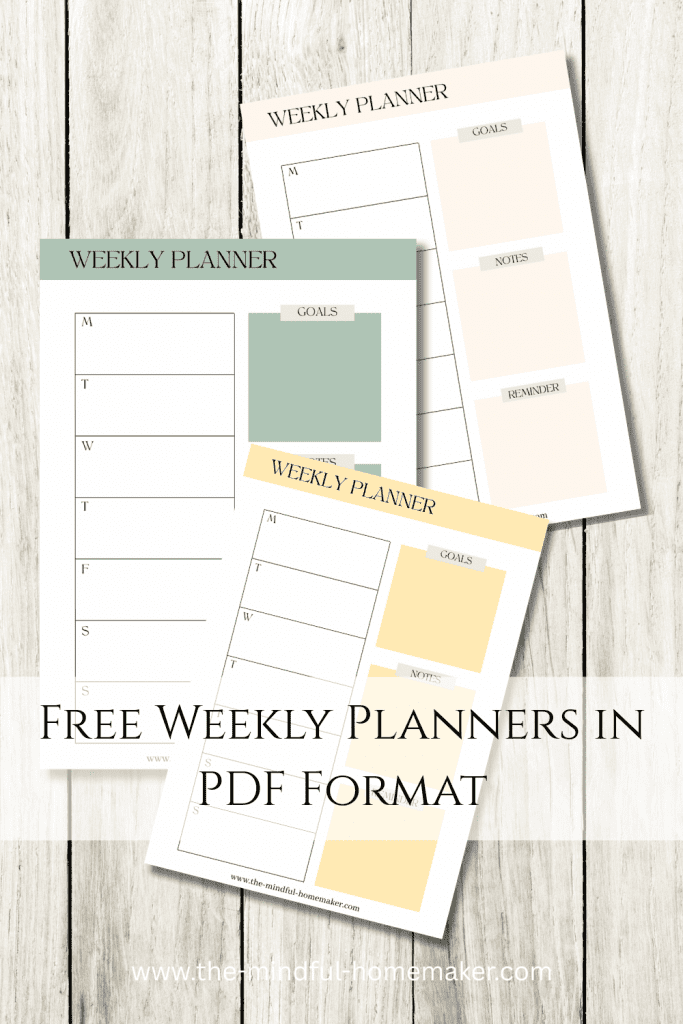 Free Weekly Planners