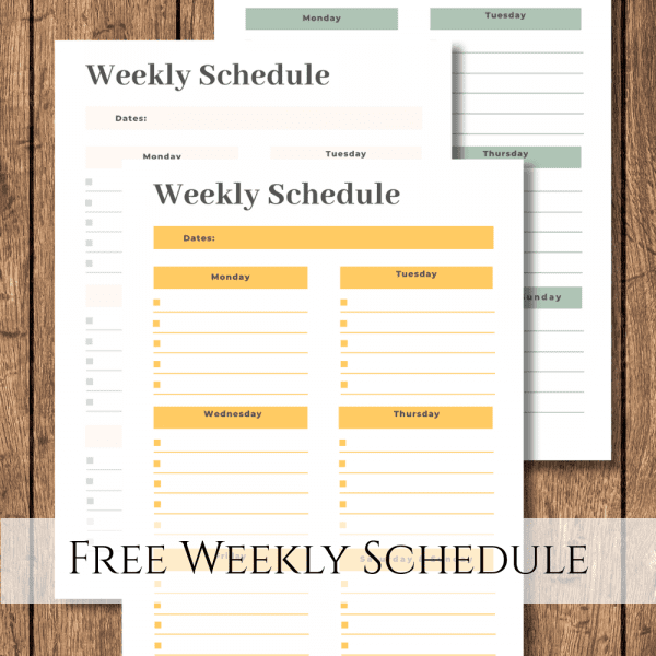 Free Weekly Schedule