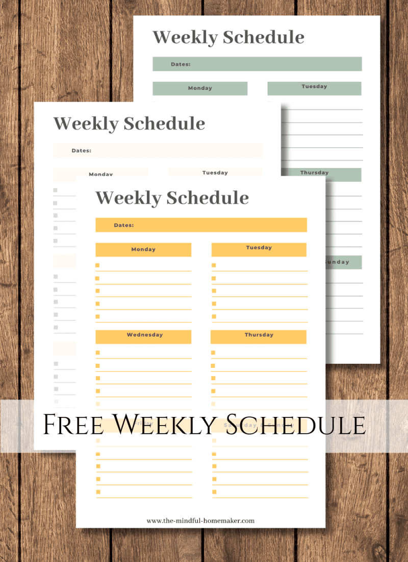Free Weekly Schedule