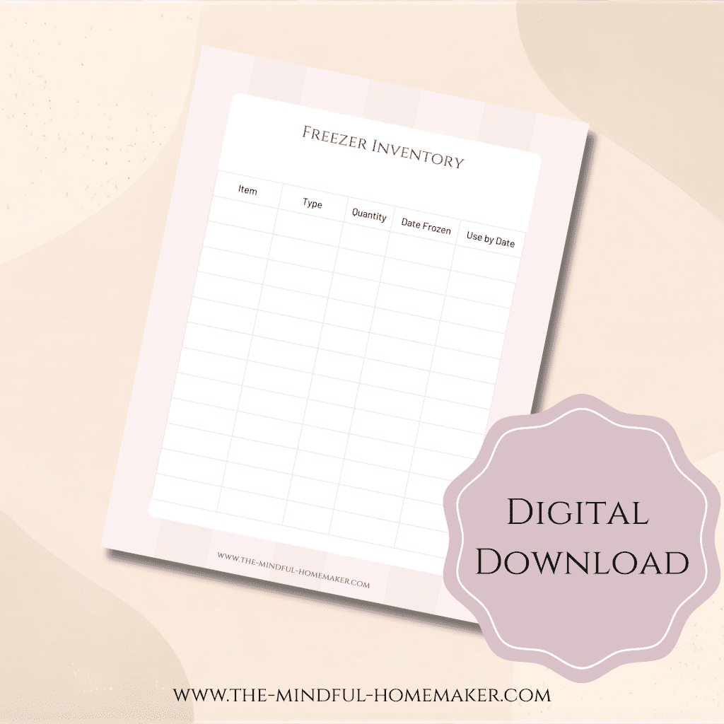 Freezer inventory list pdf