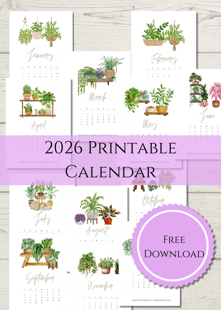 Minimalist free calendar 2026