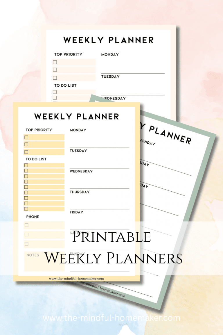 Printable Weekly Planners