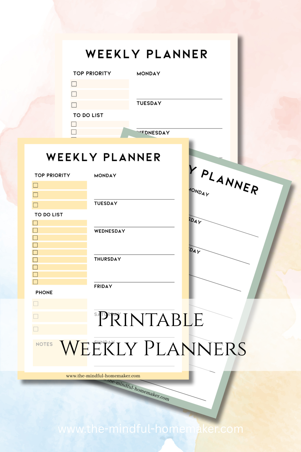 Printable Weekly Planners