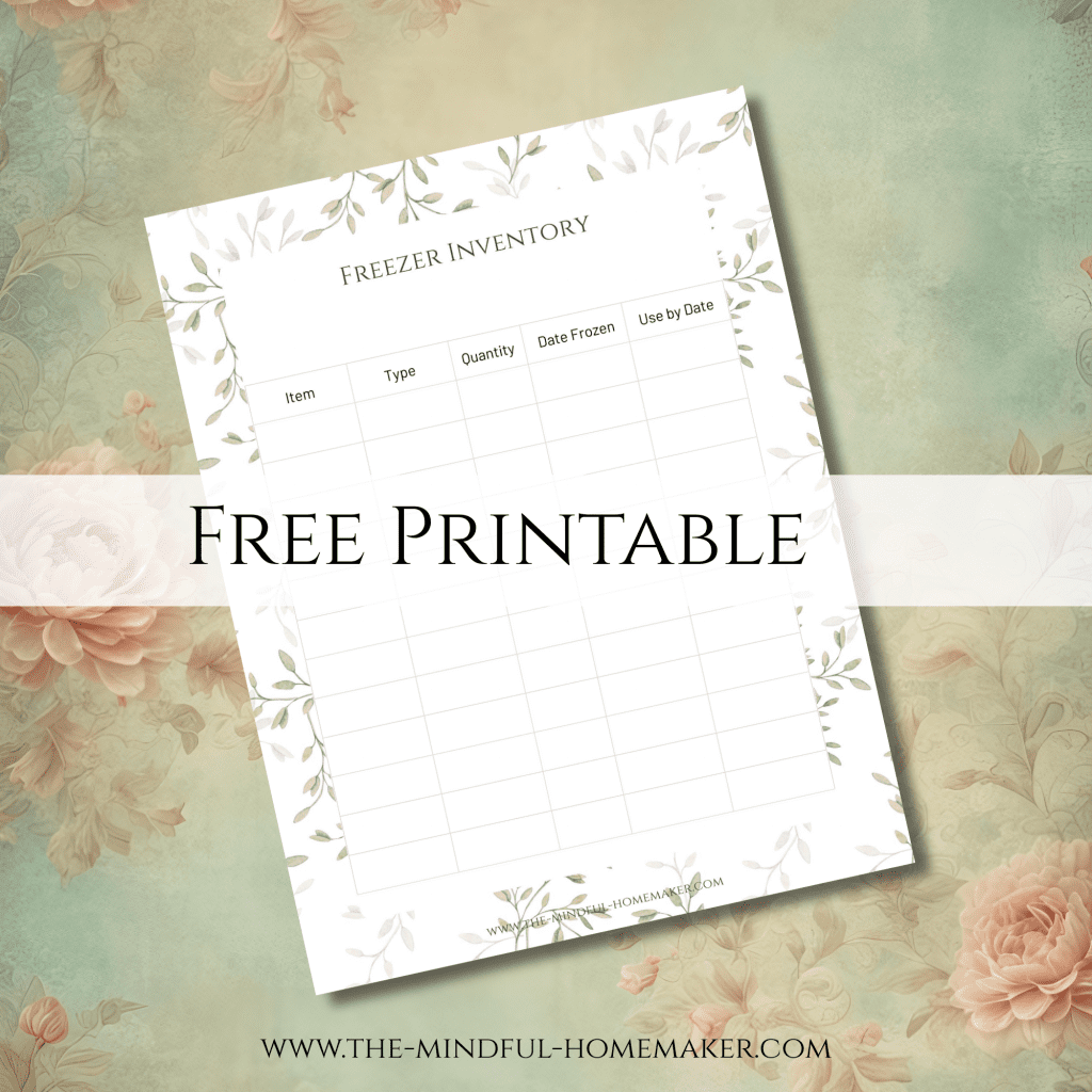 freezer inventory list