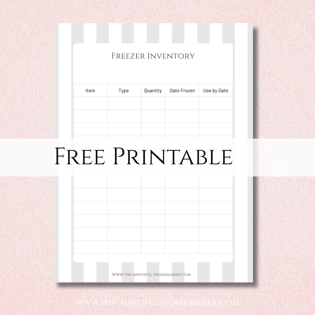 freezer inventory free printable