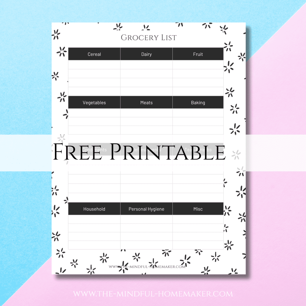 grocery list inventory