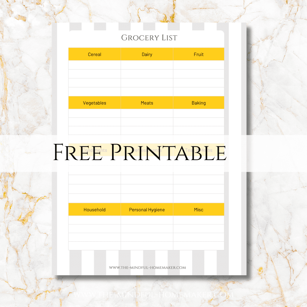 grocery list meaning in urdu