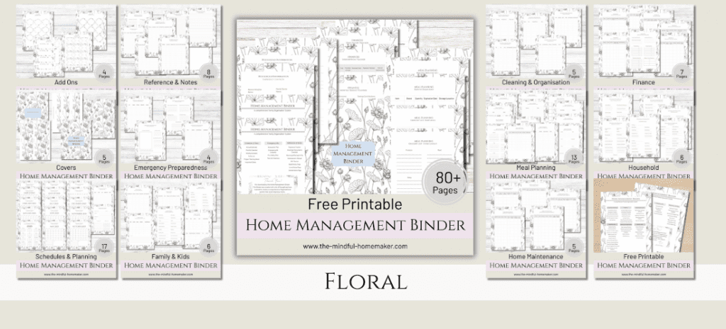 home management binder categories