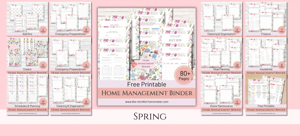home management binder free printables