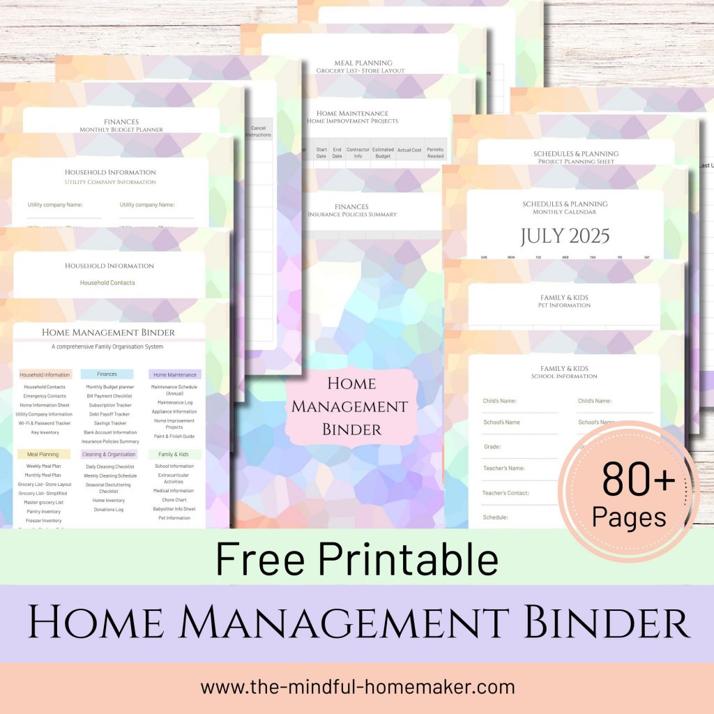 home management binder cover