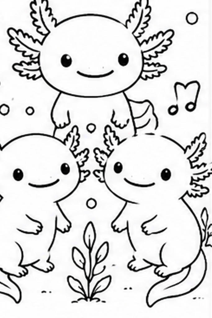 Axolotl colouring pages