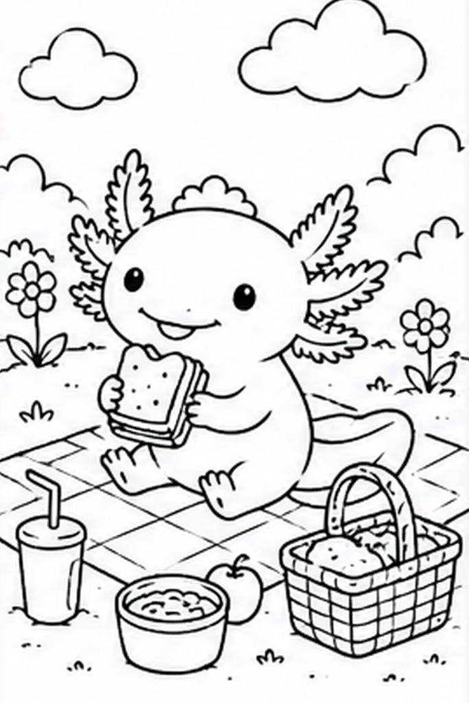 Axolotl colouring pictures