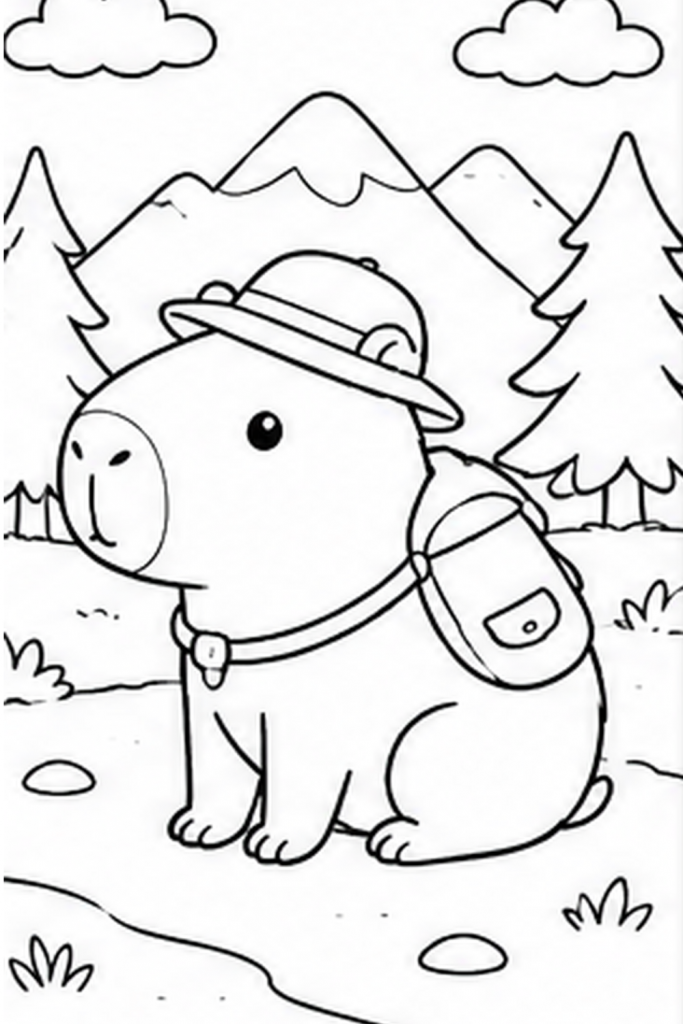 Capybara colouring
