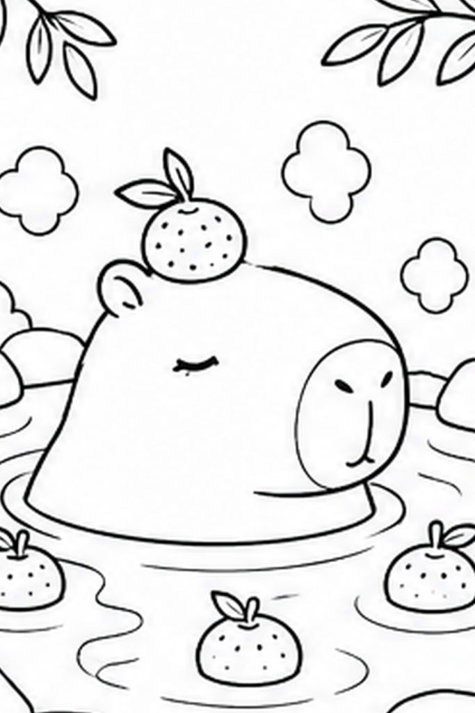 Capybara colouring pages