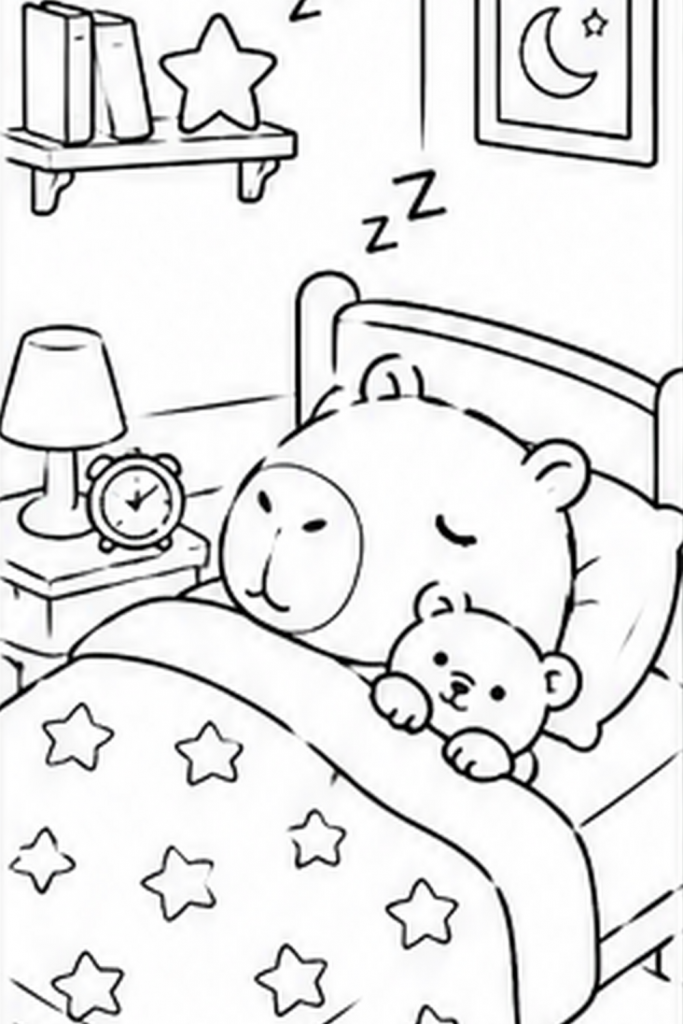Capybara colouring pictures