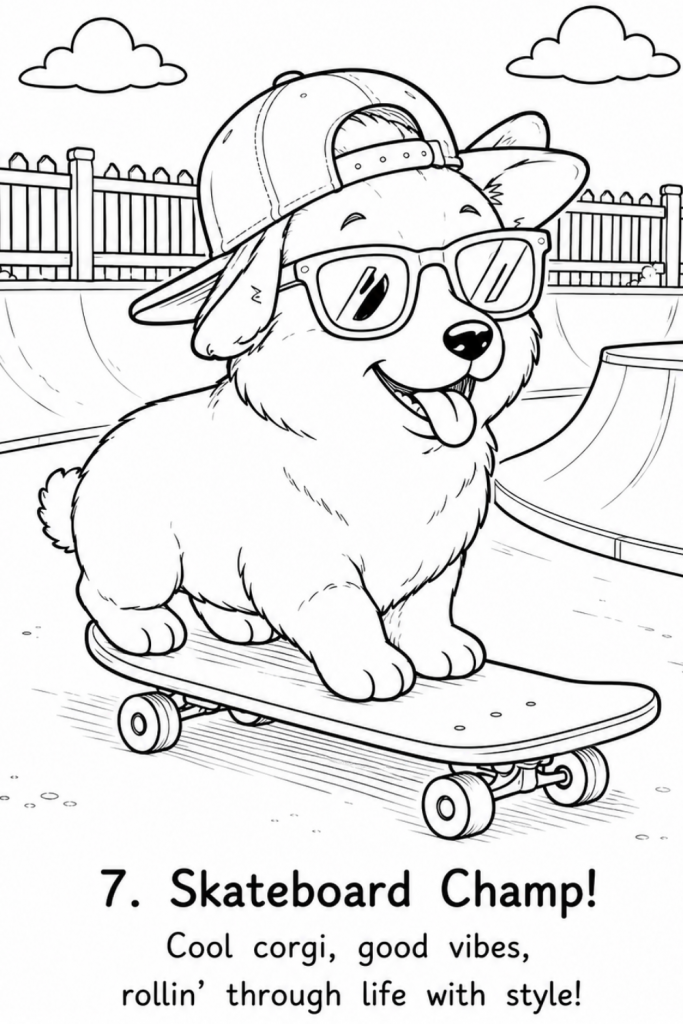 Corgi colouring pages Corgi colouring page