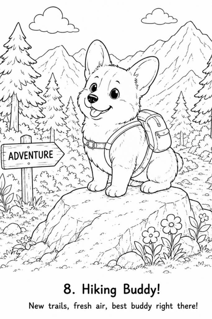 Corgi colouring pages Corgi colouring pictures